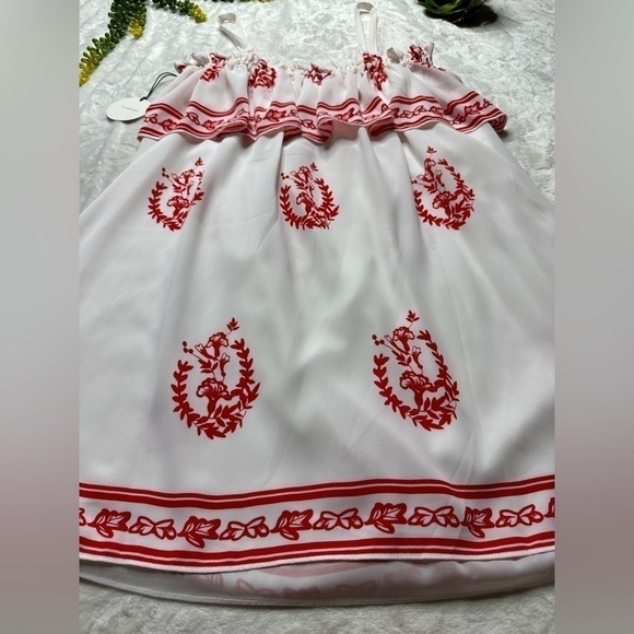 Tularosa Desert Moon Sleeveless Mini Dress in White Red Medallion Print NWT Med - Picture 10 of 16